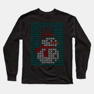 Pixelated Snowman Long Sleeve T-Shirt